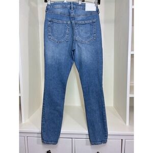 True Religion Jennie Curvy High Rise Skinny Jeans Medium Wash Distressed Size 27